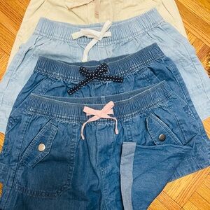 Wonder Nation Kids Denim Shorts - Blue and Cream